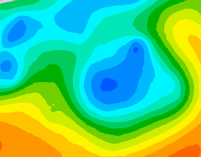 GDPS 500 millibar geopotential height 018 hour forecast chart for Canada based on 2026/05/08 1200Z data