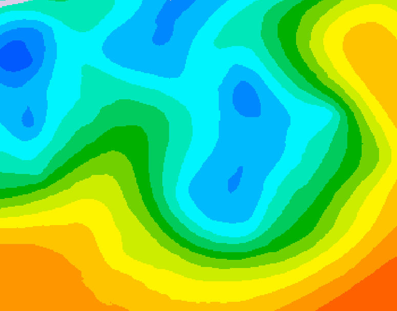 GDPS 500 millibar geopotential height 036 hour forecast chart for Canada based on 2026/05/08 1200Z data