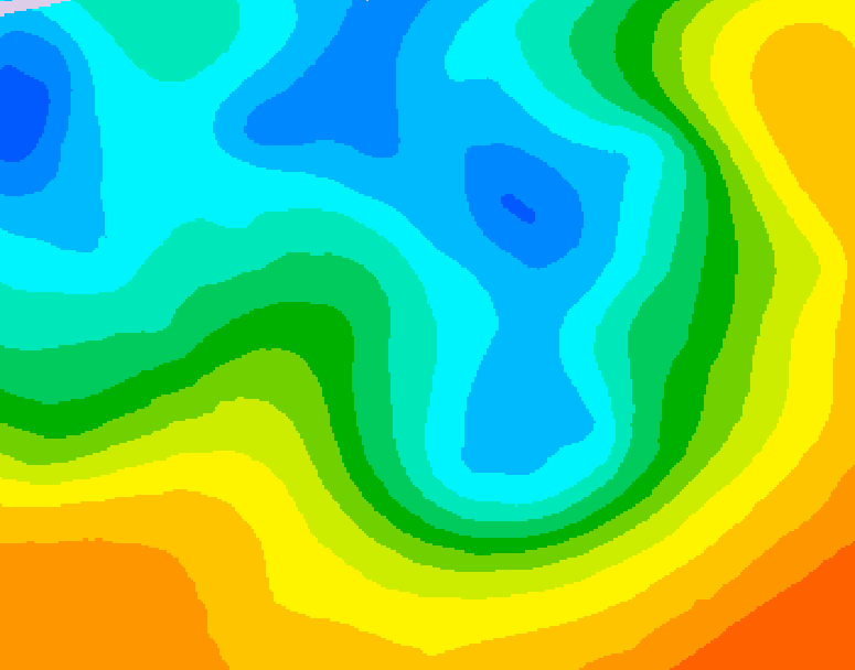 GDPS 500 millibar geopotential height 048 hour forecast chart for Canada based on 2026/05/08 1200Z data