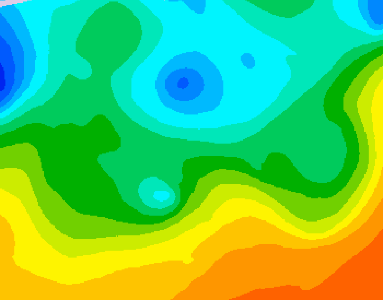 GDPS 500 millibar geopotential height 222 hour forecast chart for Canada based on 2026/05/08 1200Z data