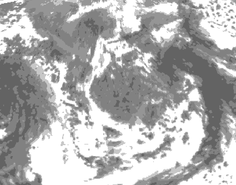 GDPS total cloud 012 hour forecast chart for Canada based on 2026/05/08 0000Z data