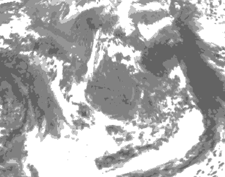 GDPS total cloud 018 hour forecast chart for Canada based on 2026/05/08 0000Z data
