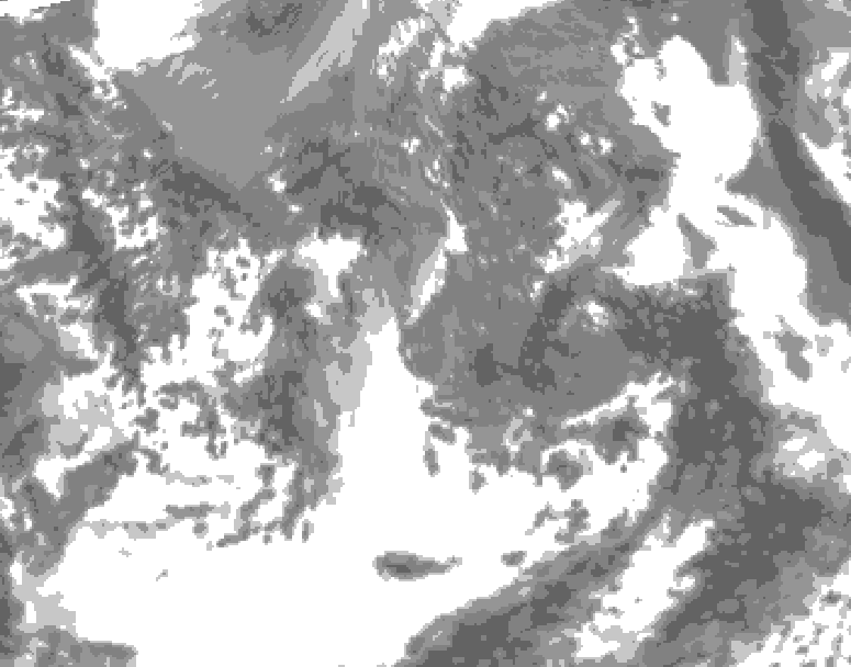 GDPS total cloud 078 hour forecast chart for Canada based on 2026/05/08 0000Z data