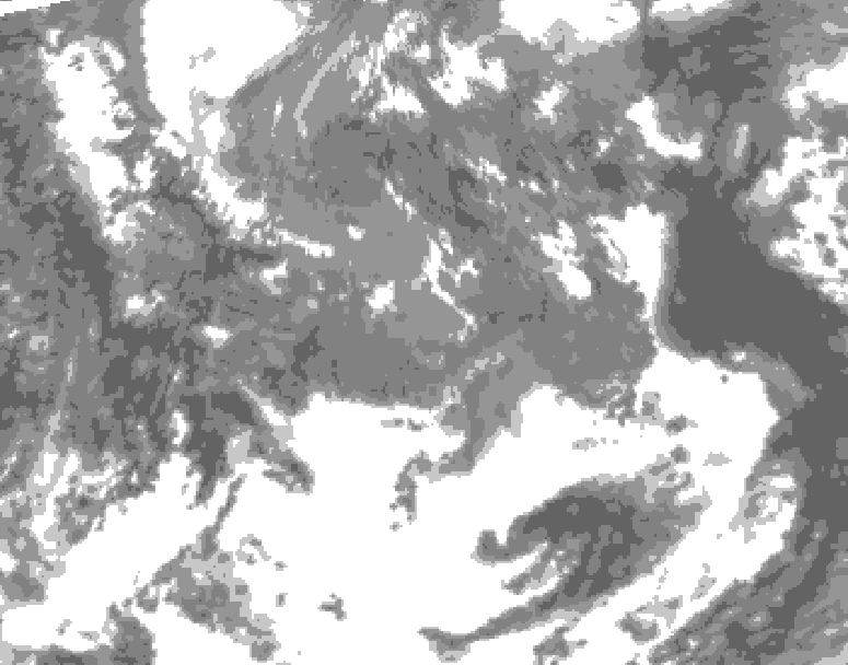 GDPS total cloud 132 hour forecast chart for Canada based on 2026/05/08 0000Z data