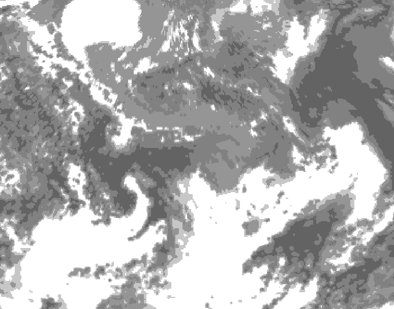 GDPS total cloud 150 hour forecast chart for Canada based on 2026/05/08 0000Z data