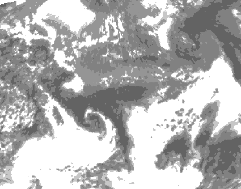 GDPS total cloud 162 hour forecast chart for Canada based on 2026/05/08 0000Z data