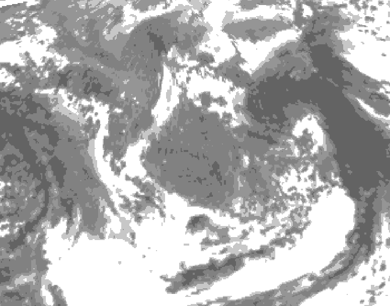 GDPS total cloud 006 hour forecast chart for Canada based on 2026/05/08 1200Z data
