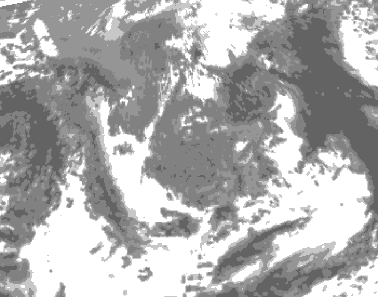 GDPS total cloud 018 hour forecast chart for Canada based on 2026/05/08 1200Z data