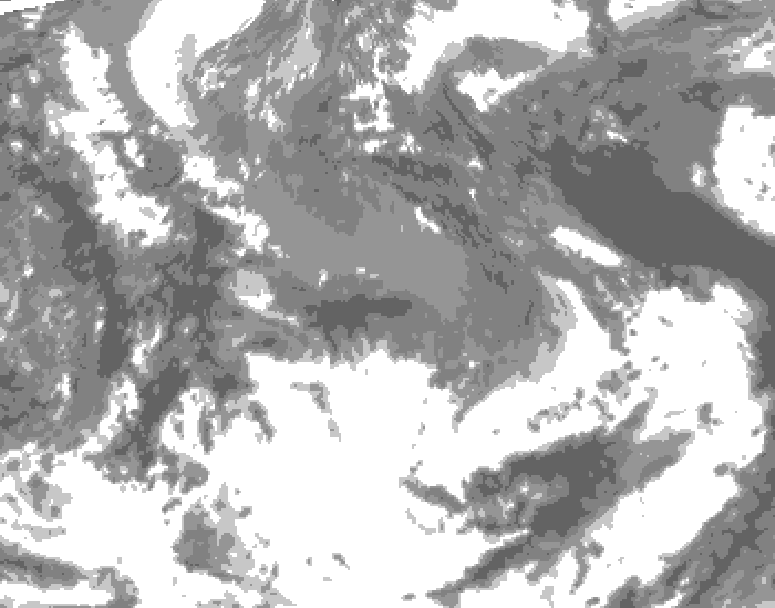 GDPS total cloud 126 hour forecast chart for Canada based on 2026/05/08 1200Z data