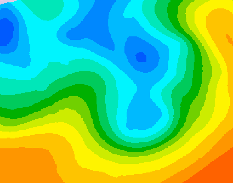 GDPS 500 millibar geopotential height 036 hour forecast chart for Canada based on 2026/05/09 0000Z data