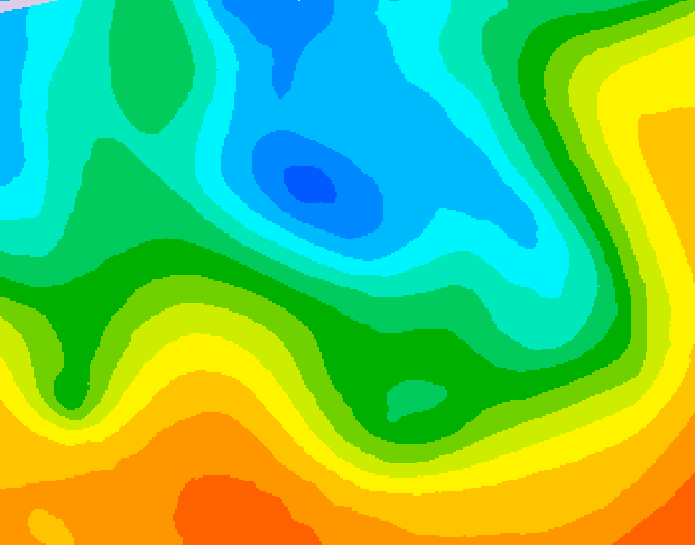 GDPS 500 millibar geopotential height 102 hour forecast chart for Canada based on 2026/05/09 0000Z data