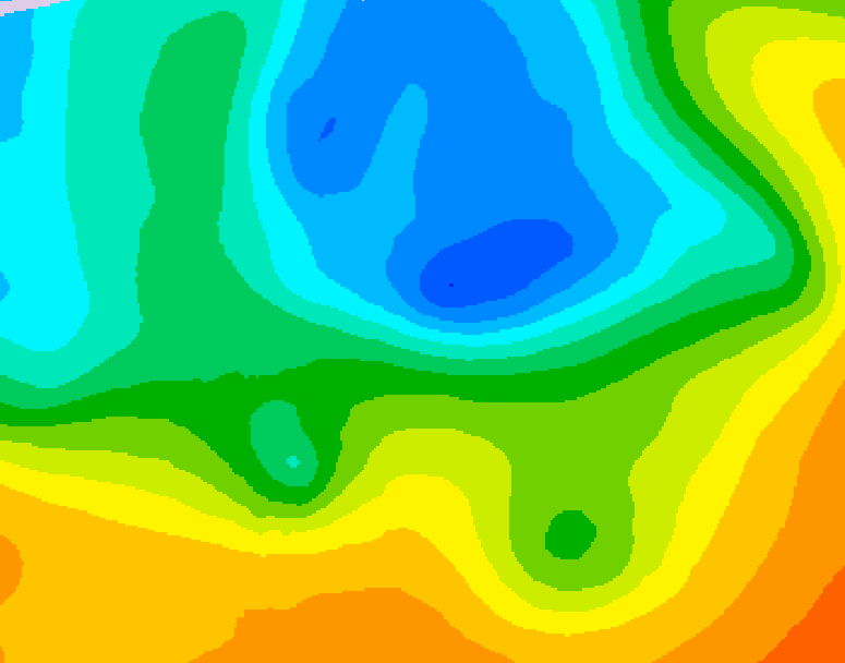 GDPS 500 millibar geopotential height 132 hour forecast chart for Canada based on 2026/05/09 0000Z data