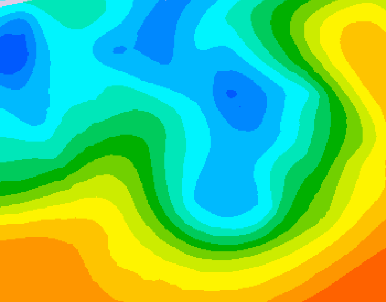 GDPS 500 millibar geopotential height 018 hour forecast chart for Canada based on 2026/05/09 1200Z data