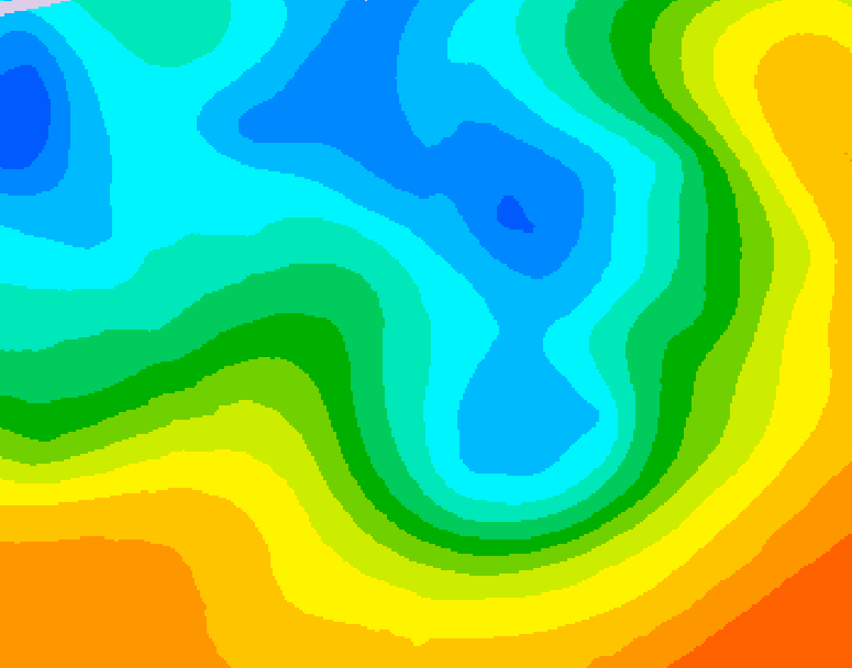 GDPS 500 millibar geopotential height 024 hour forecast chart for Canada based on 2026/05/09 1200Z data