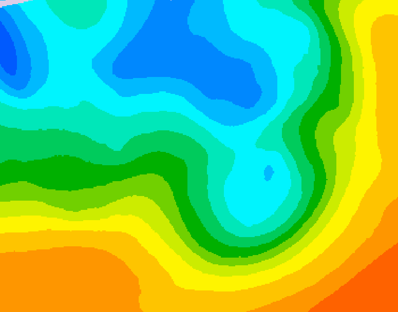 GDPS 500 millibar geopotential height 036 hour forecast chart for Canada based on 2026/05/09 1200Z data