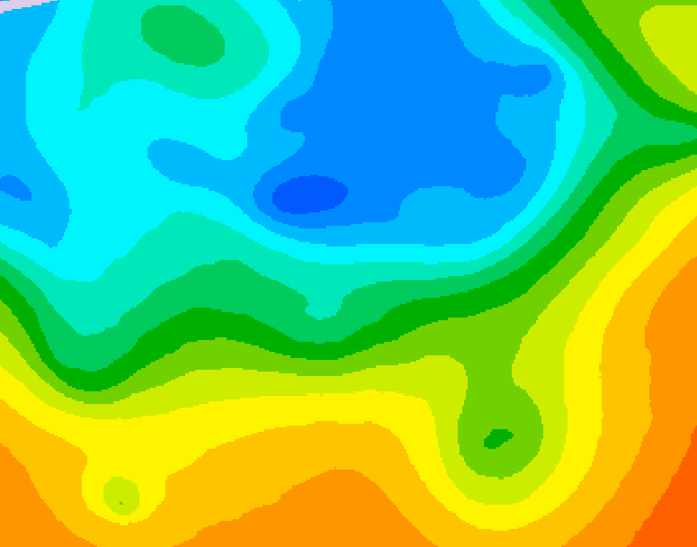 GDPS 500 millibar geopotential height 132 hour forecast chart for Canada based on 2026/05/09 1200Z data