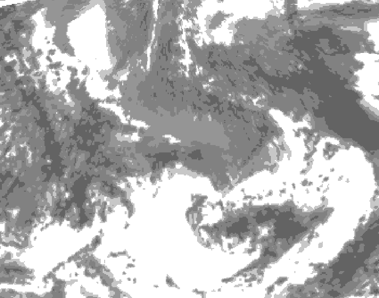 GDPS total cloud 114 hour forecast chart for Canada based on 2026/05/09 0000Z data