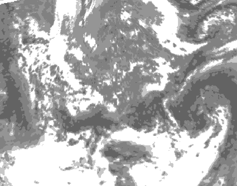 GDPS total cloud 192 hour forecast chart for Canada based on 2026/05/09 0000Z data