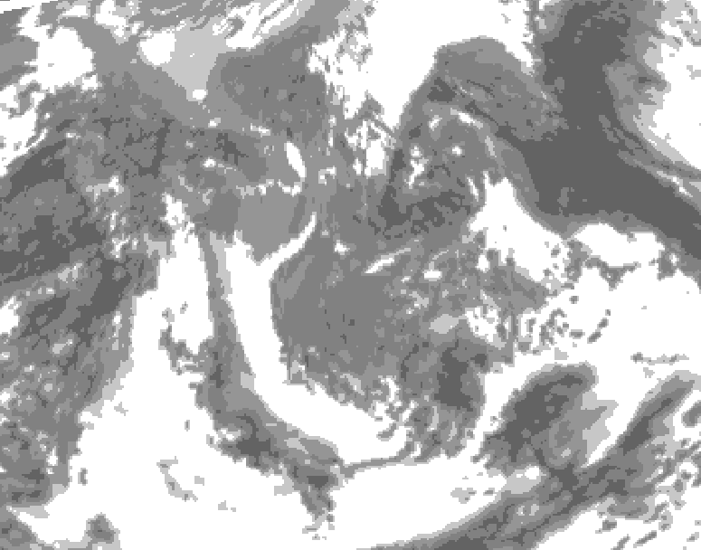 GDPS total cloud 006 hour forecast chart for Canada based on 2026/05/09 1200Z data