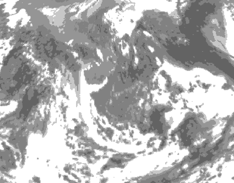 GDPS total cloud 012 hour forecast chart for Canada based on 2026/05/09 1200Z data