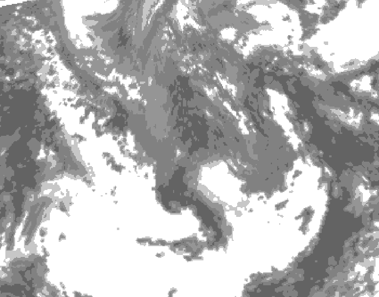 GDPS total cloud 072 hour forecast chart for Canada based on 2026/05/09 1200Z data