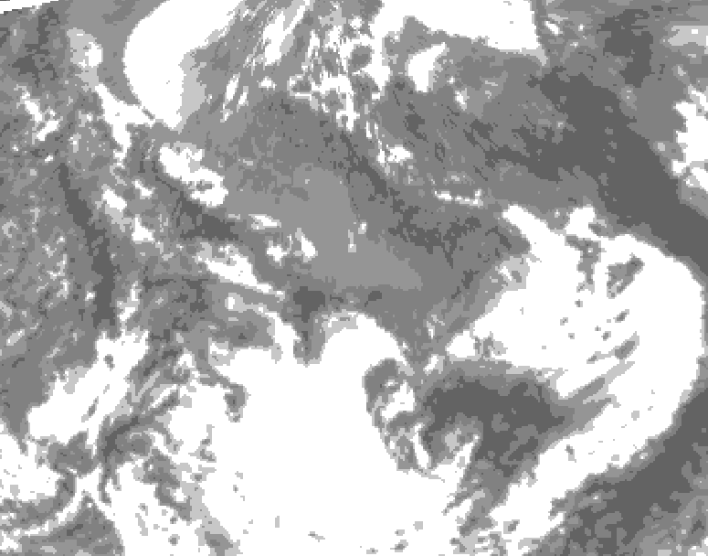 GDPS total cloud 102 hour forecast chart for Canada based on 2026/05/09 1200Z data