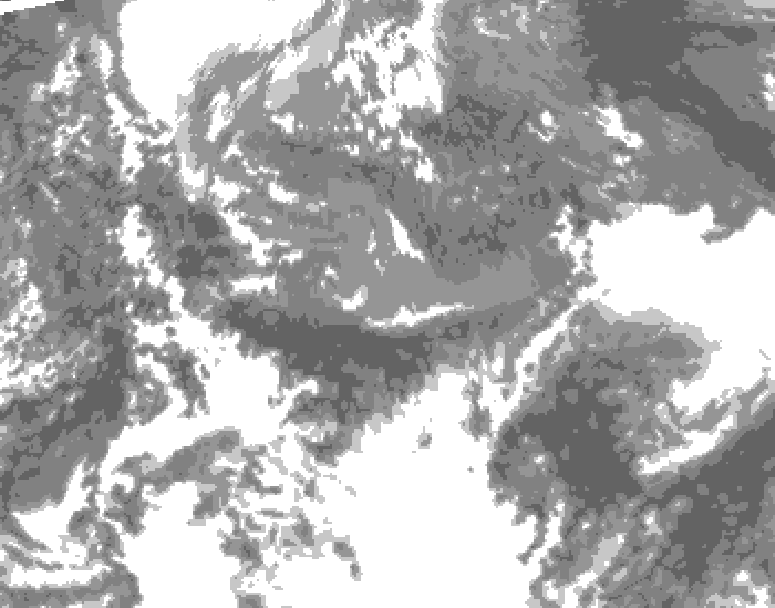 GDPS total cloud 120 hour forecast chart for Canada based on 2026/05/09 1200Z data