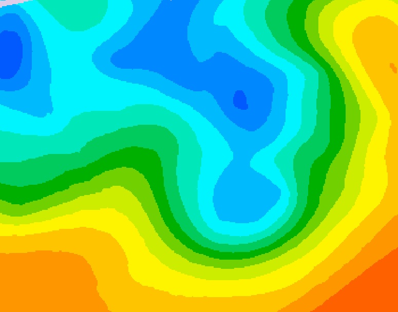GDPS 500 millibar geopotential height 012 hour forecast chart for Canada based on 2026/05/10 0000Z data