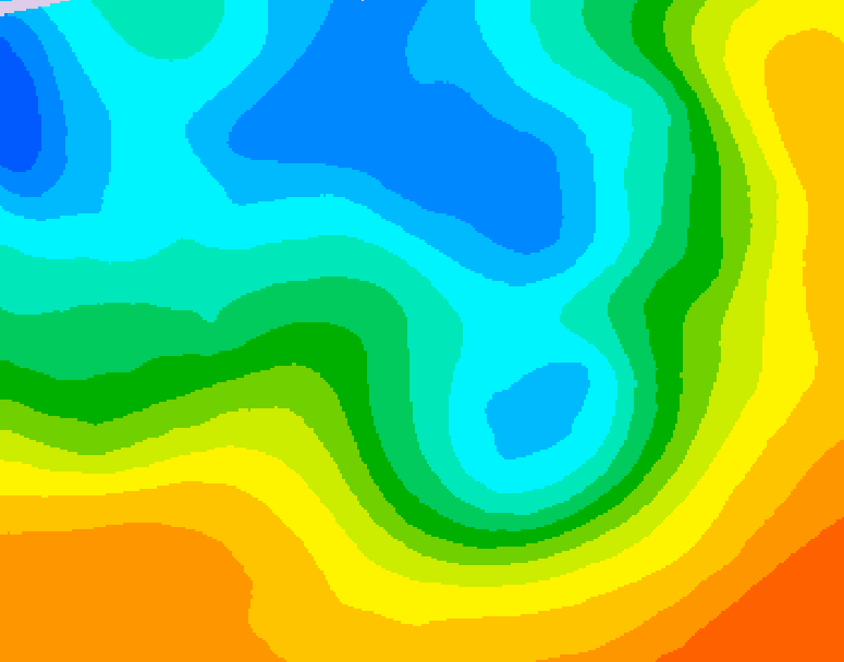 GDPS 500 millibar geopotential height 018 hour forecast chart for Canada based on 2026/05/10 0000Z data