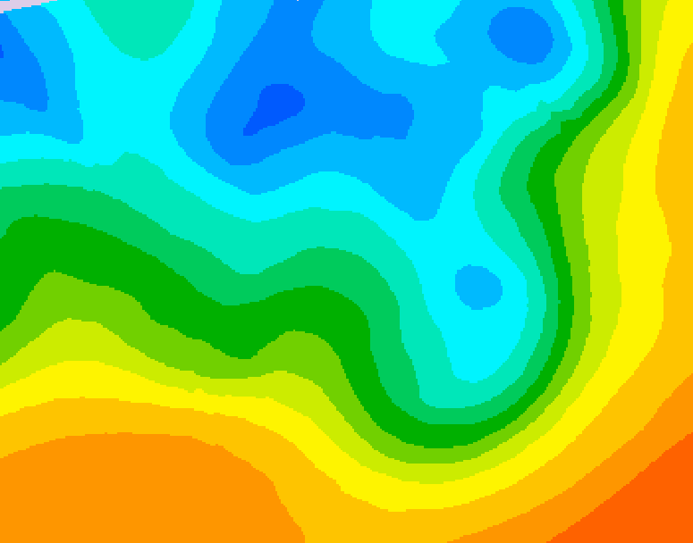 GDPS 500 millibar geopotential height 036 hour forecast chart for Canada based on 2026/05/10 0000Z data
