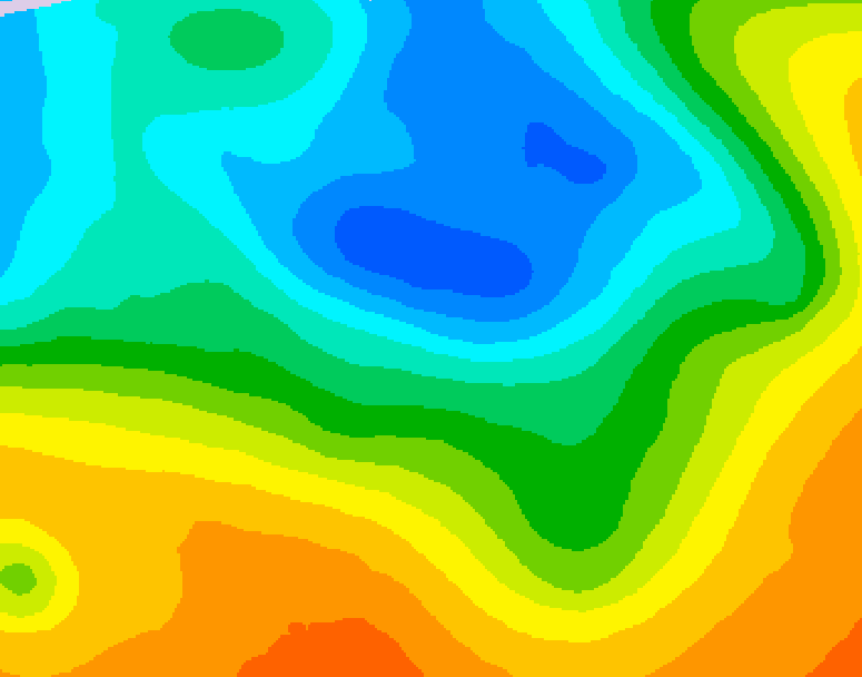 GDPS 500 millibar geopotential height 102 hour forecast chart for Canada based on 2026/05/10 0000Z data
