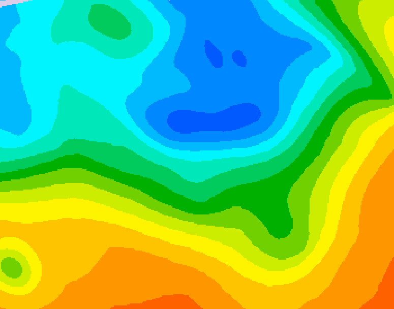 GDPS 500 millibar geopotential height 114 hour forecast chart for Canada based on 2026/05/10 0000Z data
