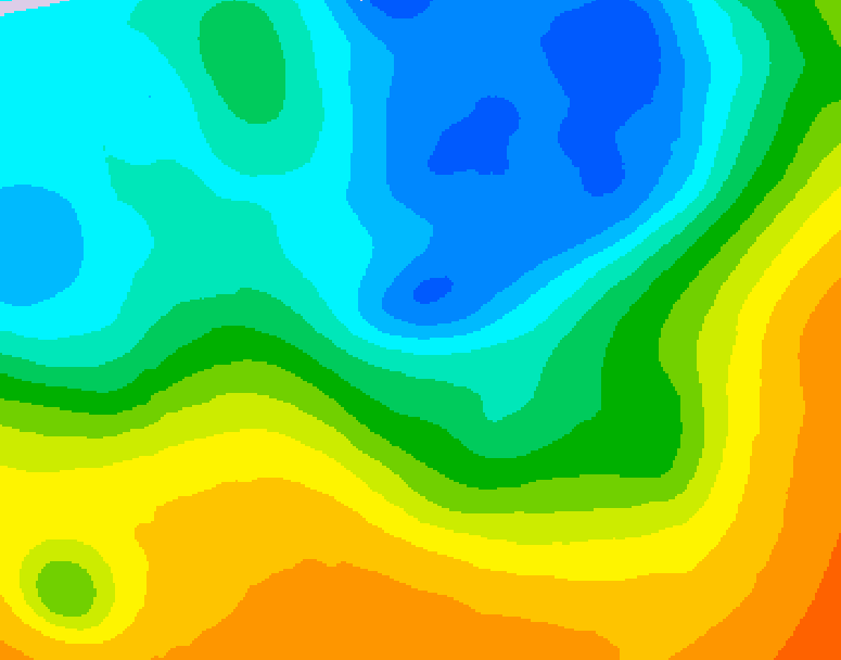 GDPS 500 millibar geopotential height 132 hour forecast chart for Canada based on 2026/05/10 0000Z data