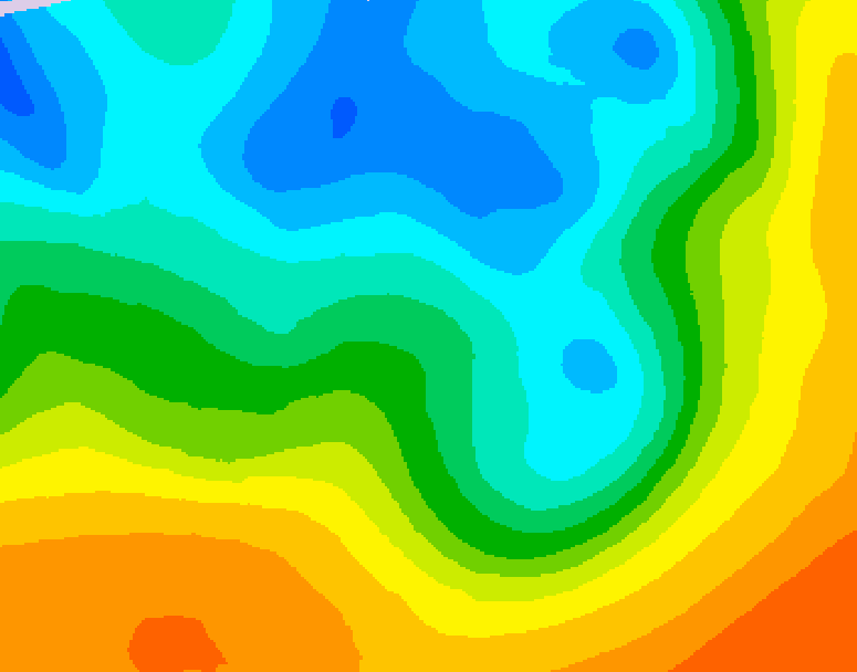 GDPS 500 millibar geopotential height 018 hour forecast chart for Canada based on 2026/05/10 1200Z data