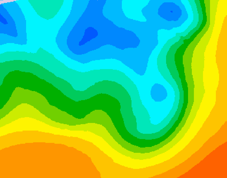 GDPS 500 millibar geopotential height 024 hour forecast chart for Canada based on 2026/05/10 1200Z data