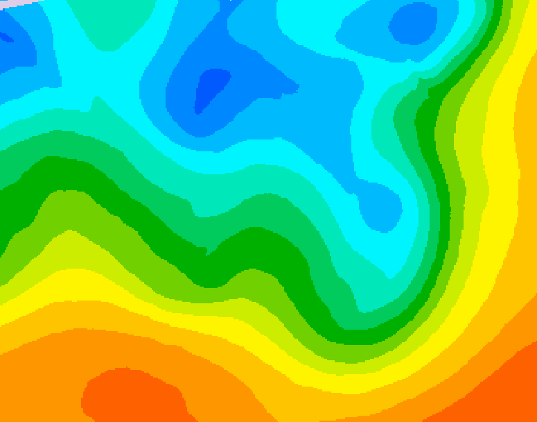 GDPS 500 millibar geopotential height 030 hour forecast chart for Canada based on 2026/05/10 1200Z data