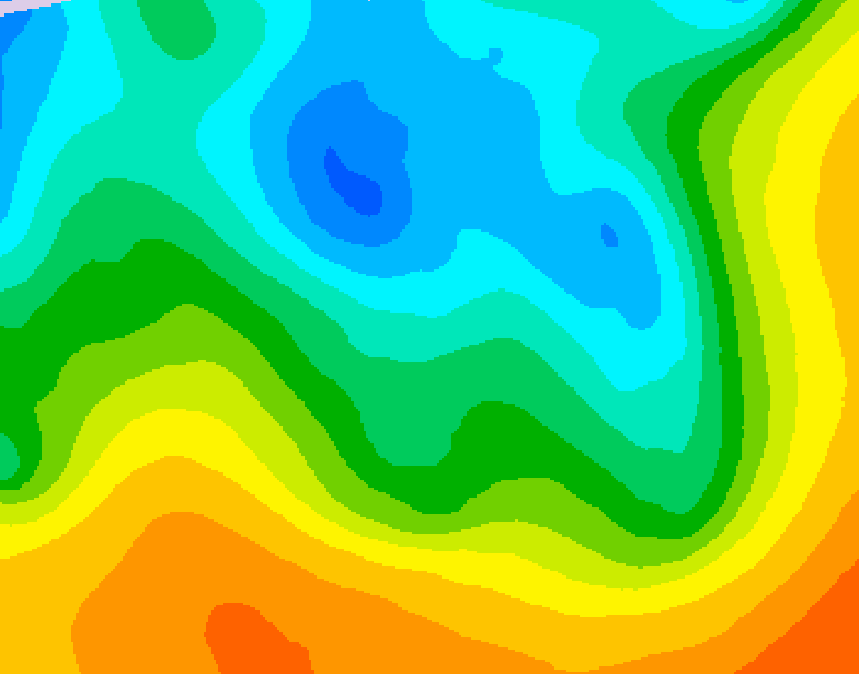 GDPS 500 millibar geopotential height 048 hour forecast chart for Canada based on 2026/05/10 1200Z data