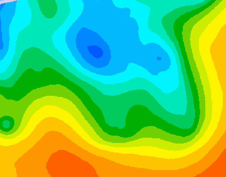 GDPS 500 millibar geopotential height 054 hour forecast chart for Canada based on 2026/05/10 1200Z data
