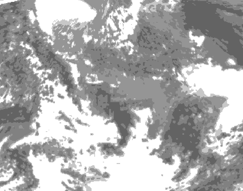GDPS total cloud 108 hour forecast chart for Canada based on 2026/05/10 0000Z data