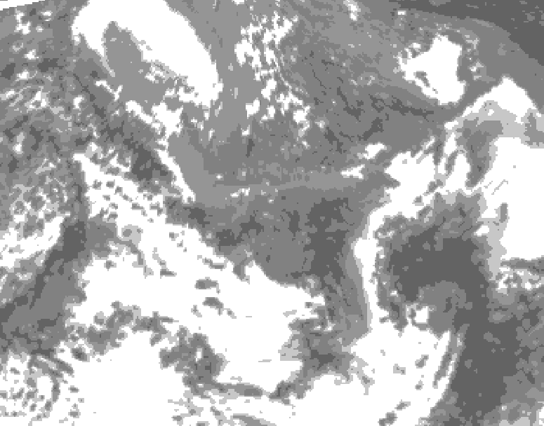 GDPS total cloud 126 hour forecast chart for Canada based on 2026/05/10 0000Z data