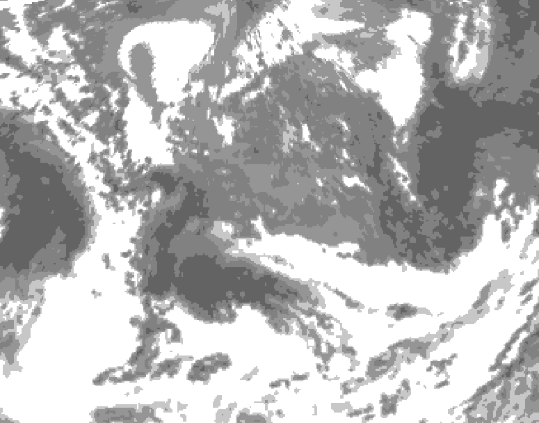 GDPS total cloud 198 hour forecast chart for Canada based on 2026/05/10 0000Z data