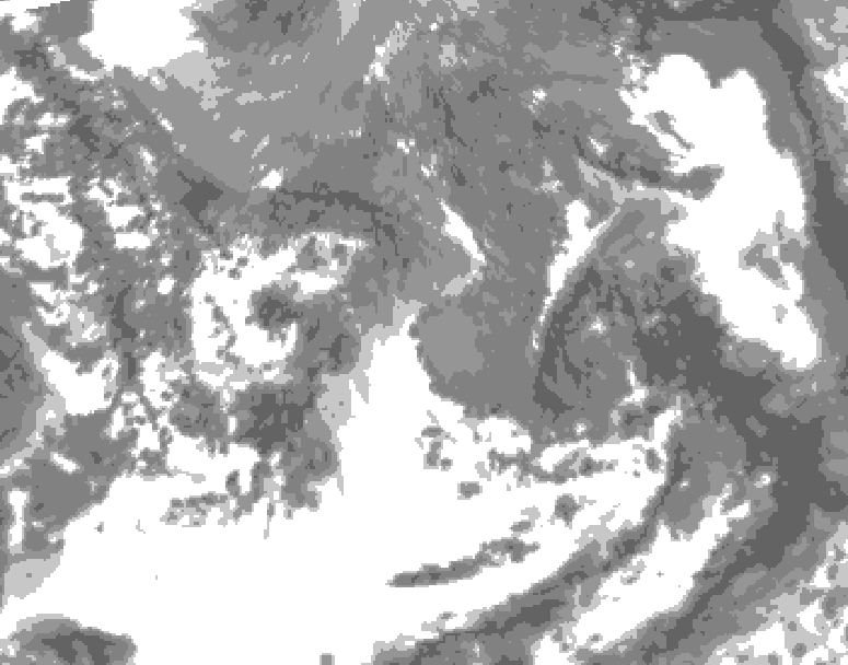 GDPS total cloud 018 hour forecast chart for Canada based on 2026/05/10 1200Z data