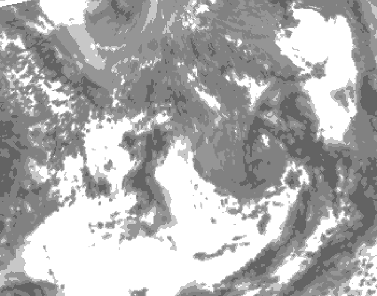 GDPS total cloud 024 hour forecast chart for Canada based on 2026/05/10 1200Z data
