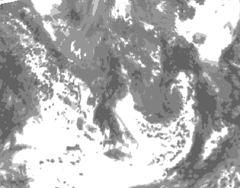 GDPS total cloud 036 hour forecast chart for Canada based on 2026/05/10 1200Z data