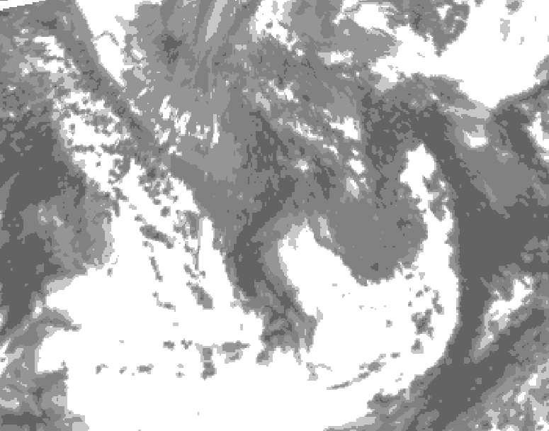 GDPS total cloud 042 hour forecast chart for Canada based on 2026/05/10 1200Z data