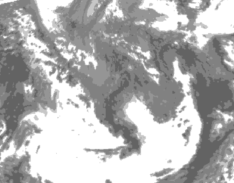 GDPS total cloud 048 hour forecast chart for Canada based on 2026/05/10 1200Z data