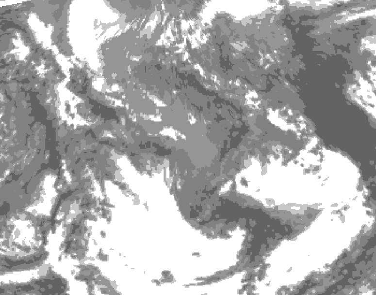 GDPS total cloud 072 hour forecast chart for Canada based on 2026/05/10 1200Z data