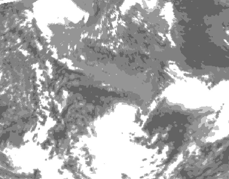 GDPS total cloud 090 hour forecast chart for Canada based on 2026/05/10 1200Z data
