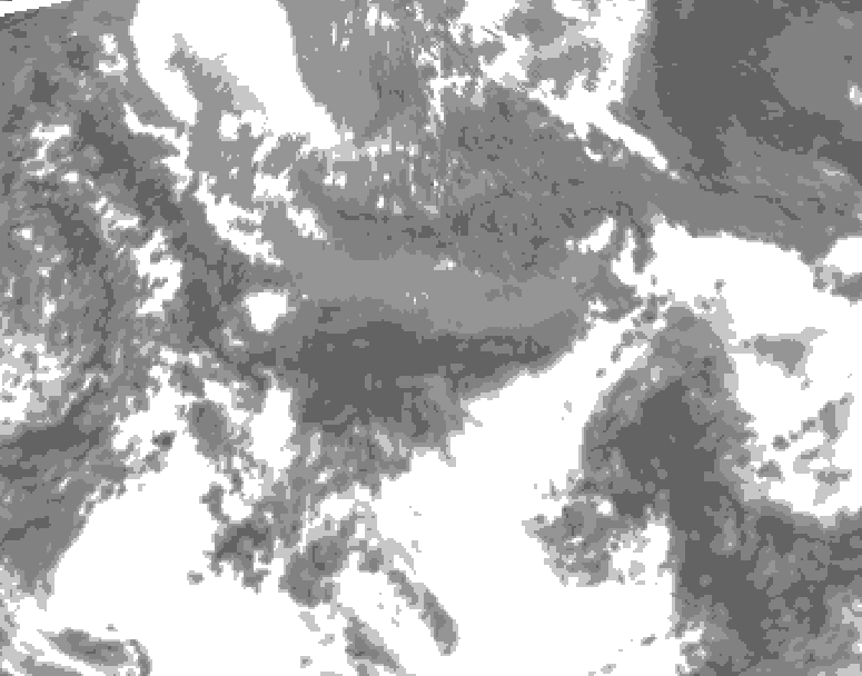 GDPS total cloud 102 hour forecast chart for Canada based on 2026/05/10 1200Z data