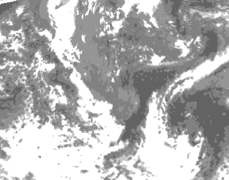 GDPS total cloud 132 hour forecast chart for Canada based on 2026/05/10 1200Z data